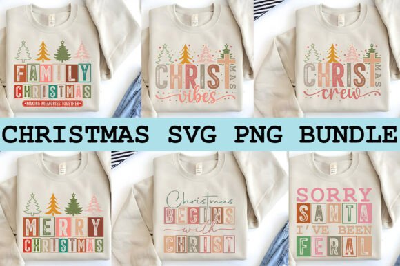 Boho Christian Christmas SVG PNG Bundle for Crafts and Graphics
