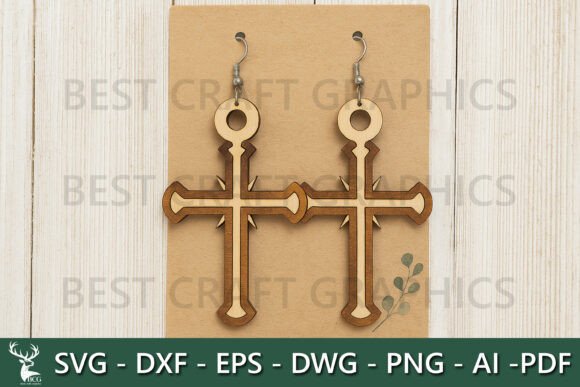 Celebrate Faith with Cross and Heart Earrings – Laser Cutting