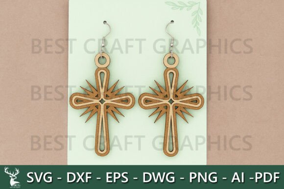 Christian Earrings SVG for Elegant Laser Cutting