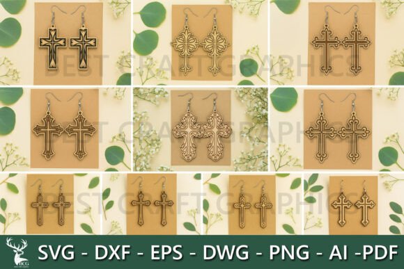 Enhance Your Blog with Cross Wood Earrings SVG