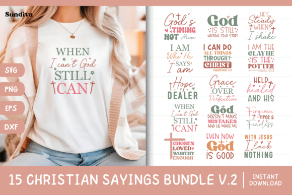 Exploring 15 Christian Quotes SVG Bundle V2