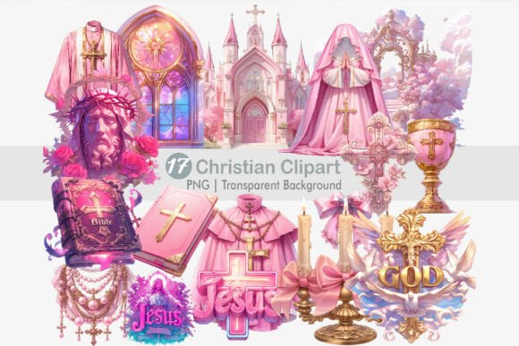 Pink Christian Clipart PNG: A Versatile Graphics Bundle