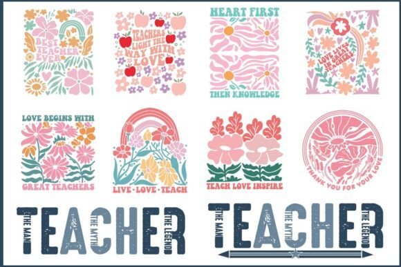 Teacher Boho SVG PNG Bundle for Creative Crafts