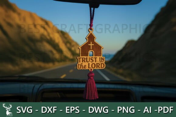 Trust in the Lord – Car Hanger SVG for Laser Engraving Graphics